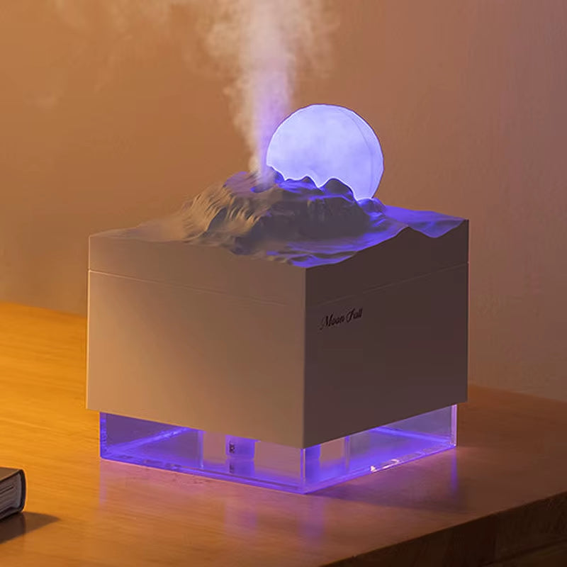 LED Moon Lamp Humidifier - Cool Mist Scent Diffuser with Essential Oils, Aroma Night Light for Home Office Bedroom Decor